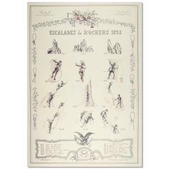 Grivel Lithographic Print: Escalades De Rocher 1892 Prints & Posters